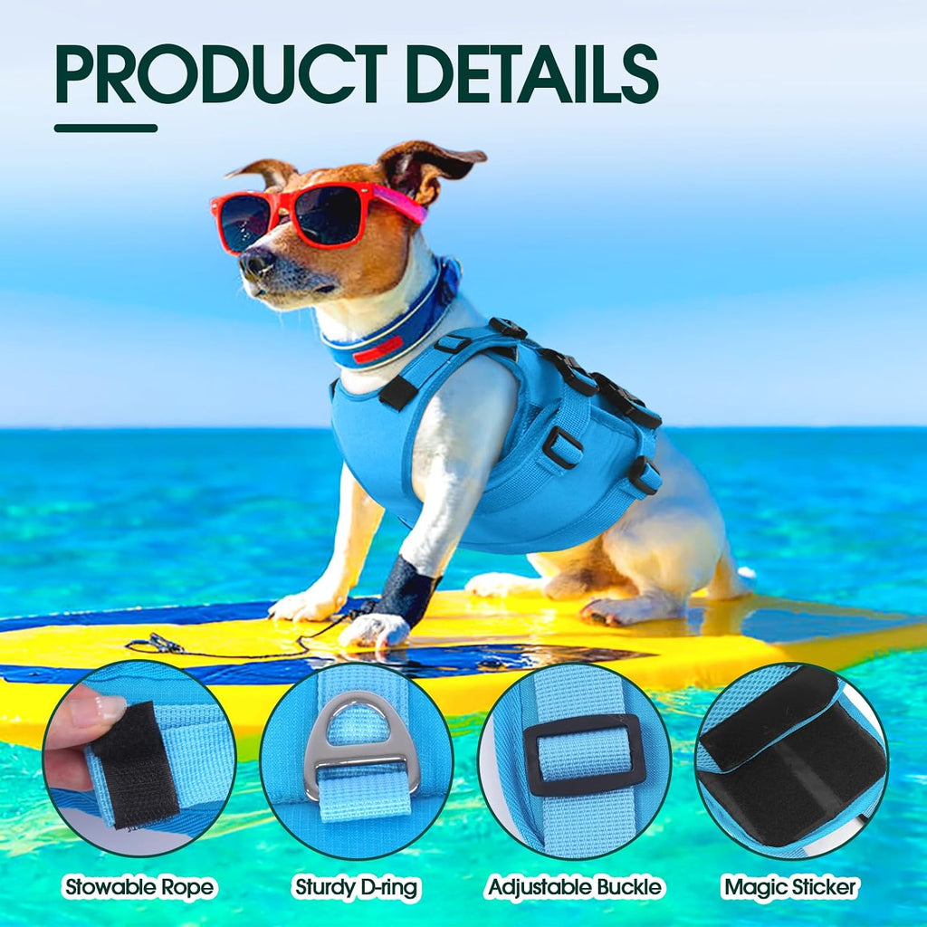Kuoser Dog Life Jacket, High Flotation Dog Life Vest for Swimming Boating