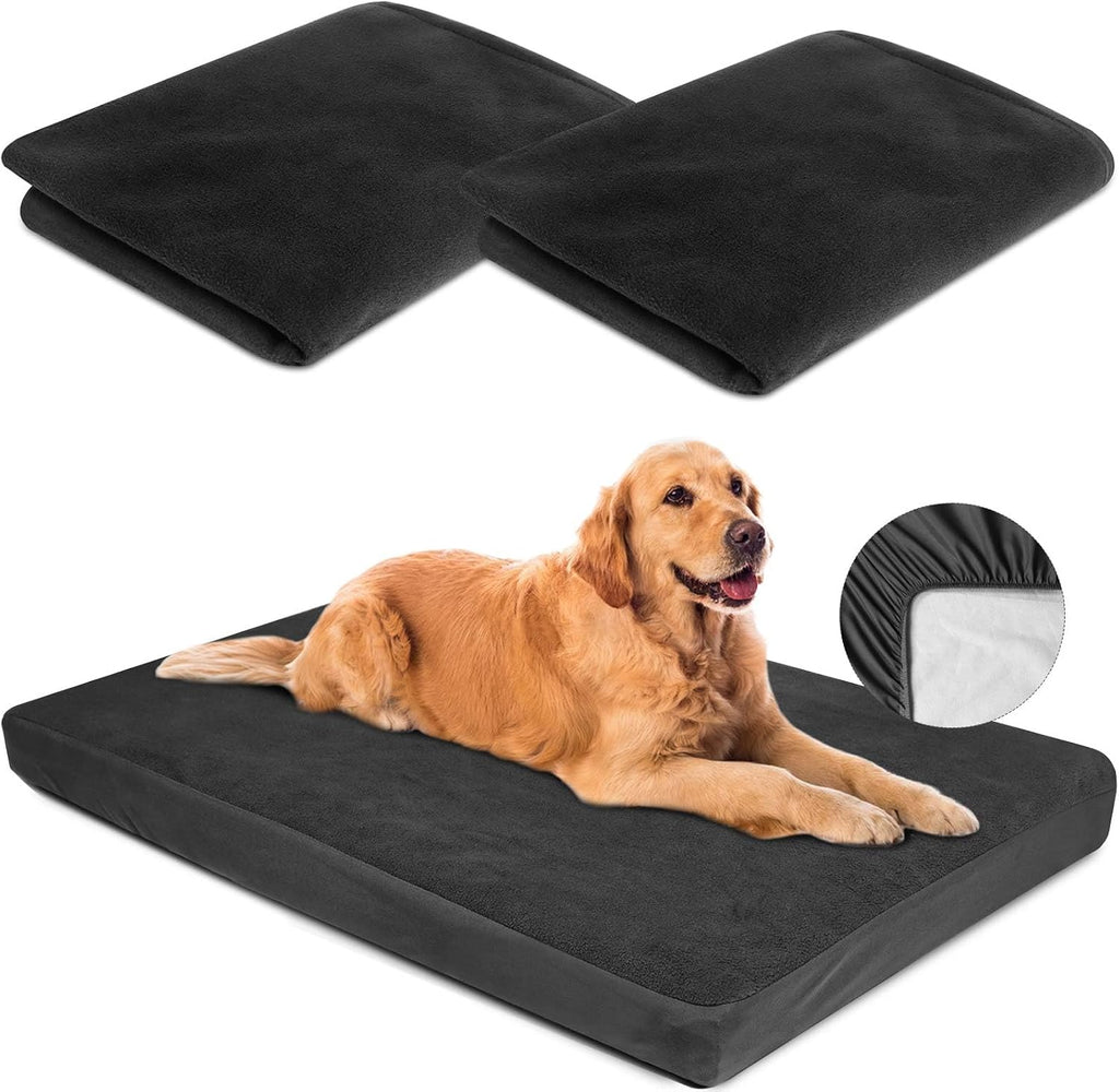Dog Bed Covers Replacement Washable 100% Waterproof Soft Dog Bed Sheet Grey 2 Pack 42" x 28" L