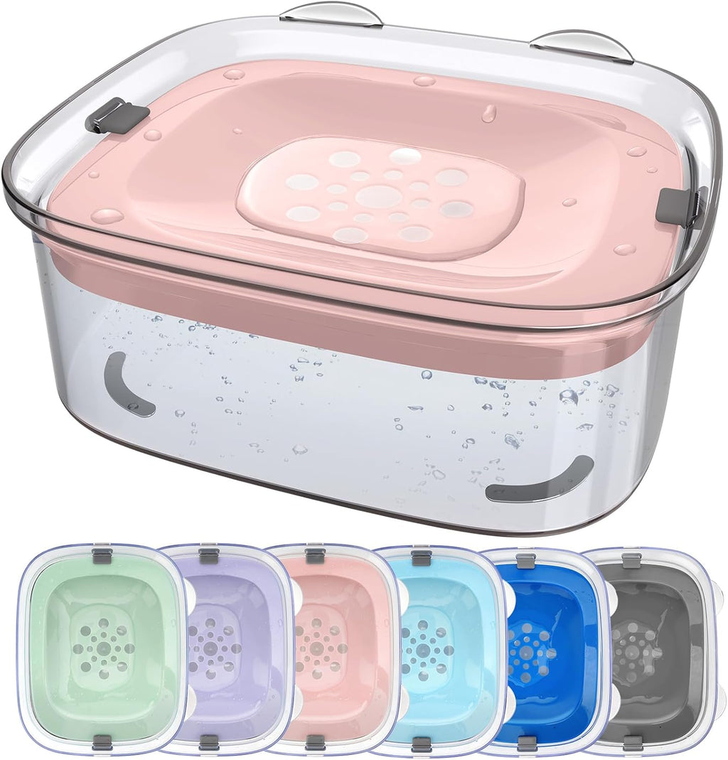 3L No Spill Dog Water Bowl with Slow Drinking Disk(Gray)