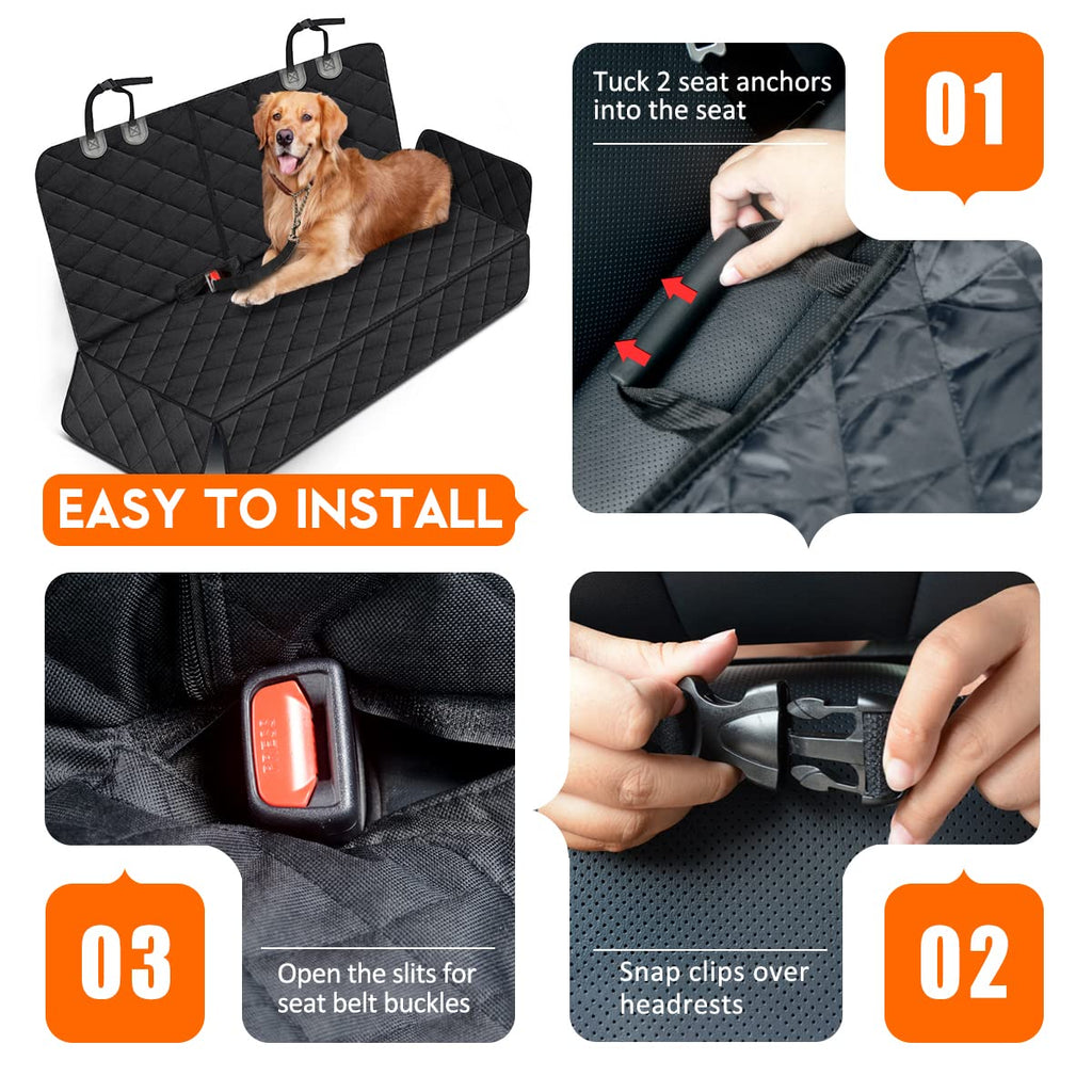 Yuntec Dog Car Seat Cover, Back Seat Cover for Dogs Pet Car Seat Protector