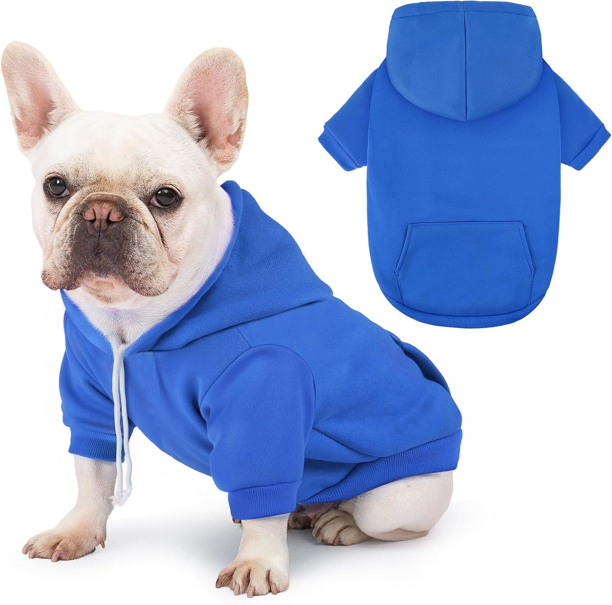 Dog Basic Hoodie Soft Dog Clothes Cold Weather Sweaters for Medium Large Dogs Cozy Fabric Warm Sweatshirt with Leash Hol