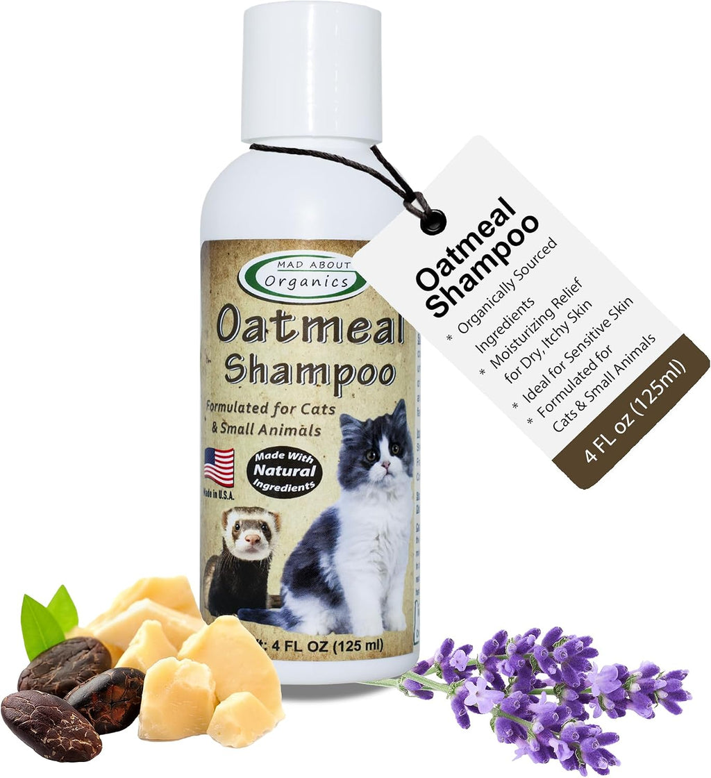Oatmeal Shampoo for Cats & Small Pets – Gentle, Balanced Formula for Skin & Coat Health – Comforts Dry Skin Care for Sma