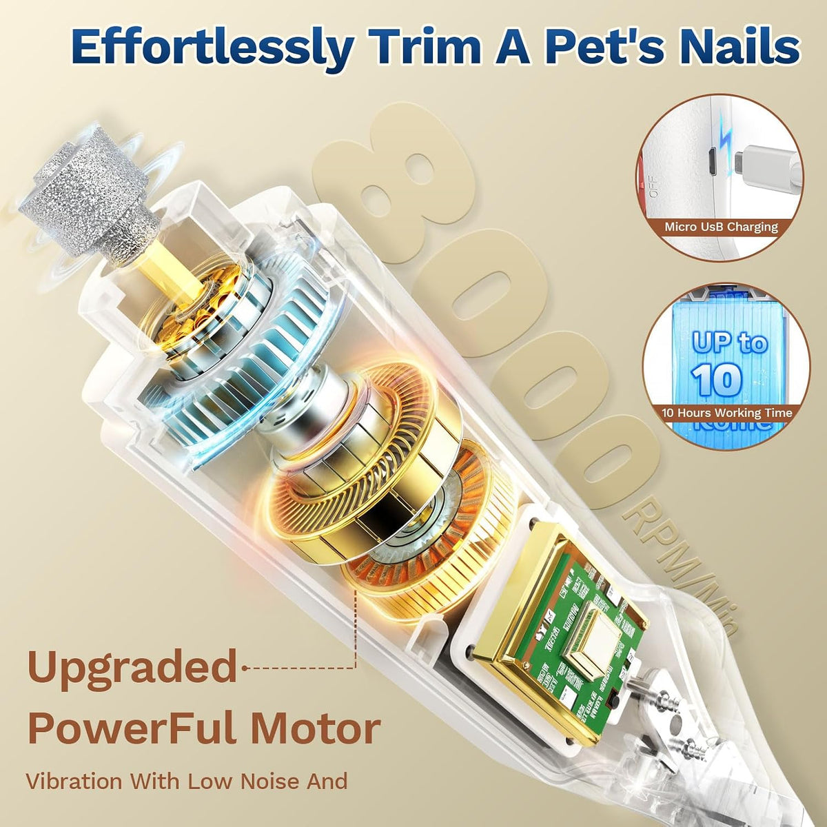 2-in-1 Dog & Cat Nail Clippers and Grinder with Catcher & 2 LED Lights