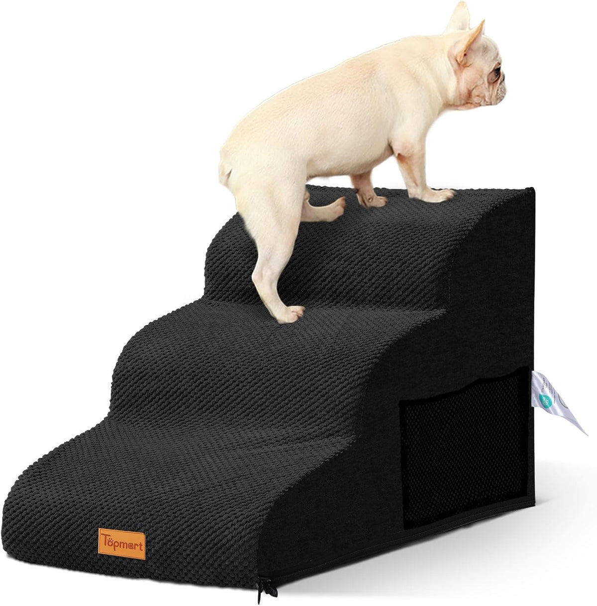 2-Step Dog Stairs for Small Dogs, Non-Slip Foam Pet Steps for Low Couch Bed