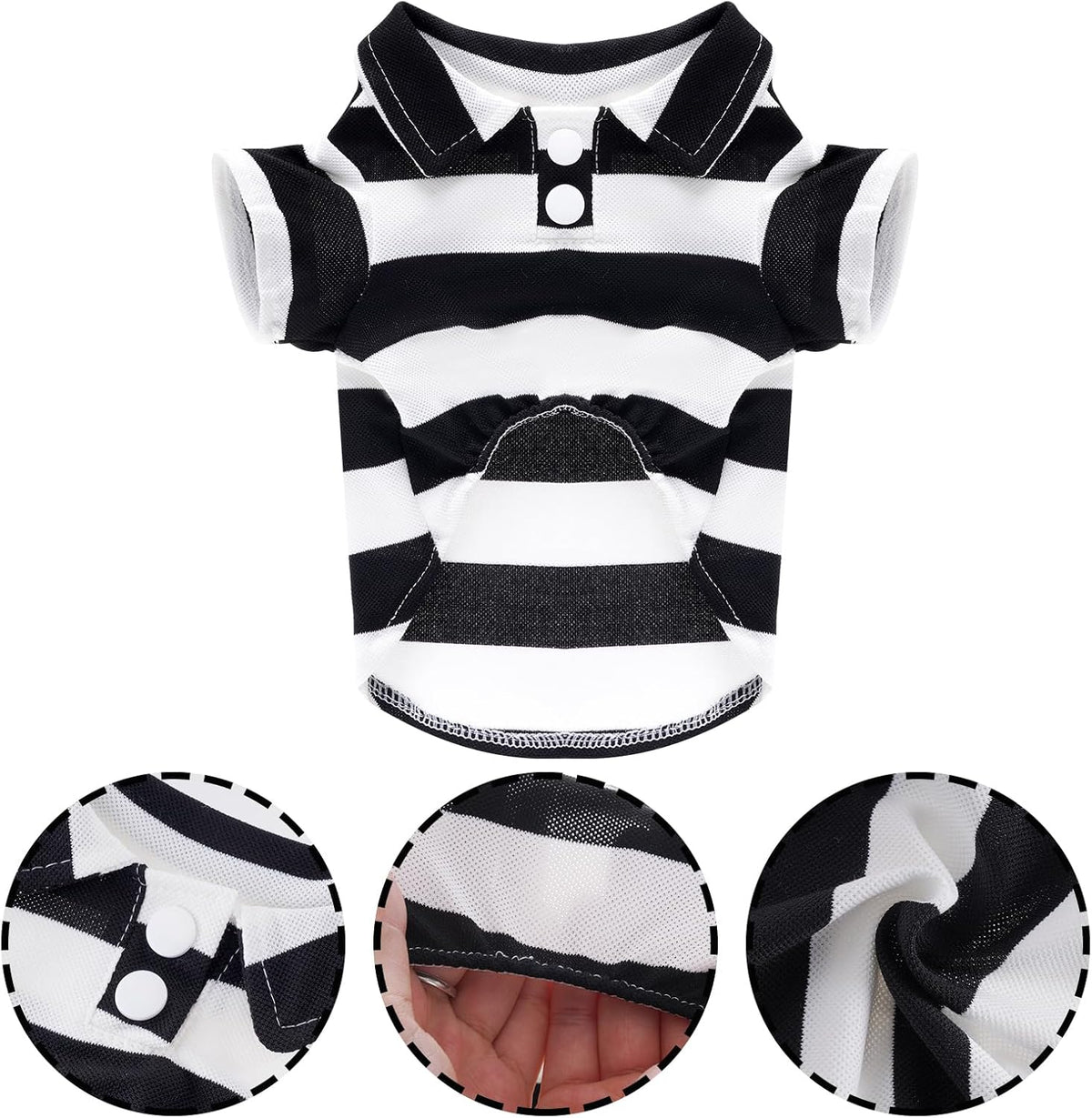 Pistha Dog Shirt Polo Shirt Striped Puppy Clothes for Boy Girl Pets