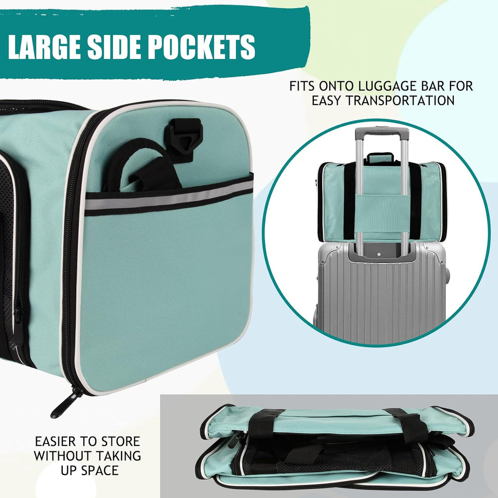 Cat, Dog Carrier for Small Medium Pet Carriers Up to15Lbs, Cats Carrier Soft- Sided Puppy Dogs Bag Portable Foldable Air