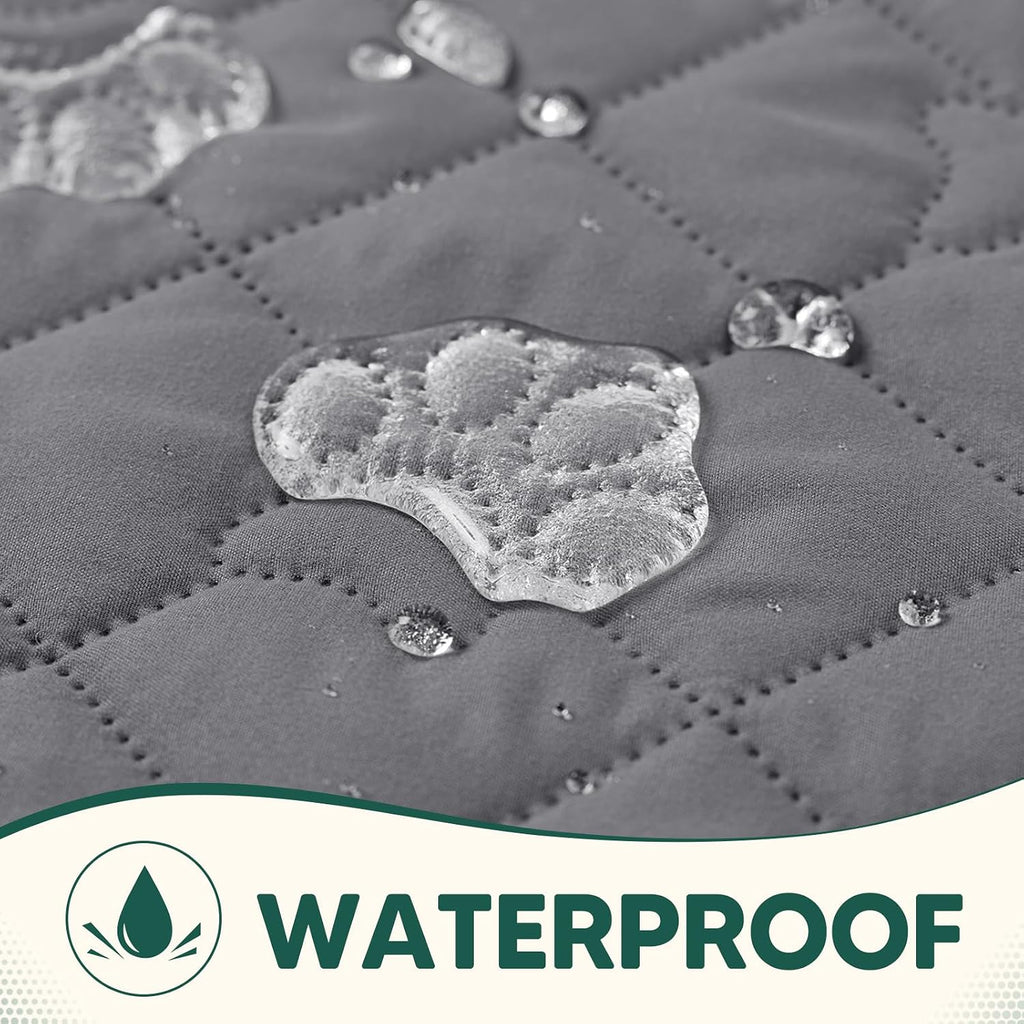 Pawfinity Waterproof Dog Blanket, Paw Print Quilted Couch Covers for Pets