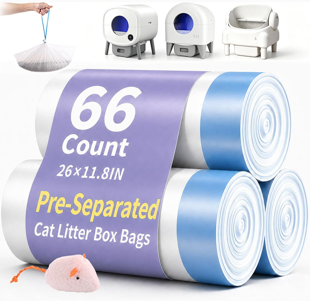 66 Count 26"x11.8" Cat Litter Box Bags Liners for Automatic Cat Litter Box