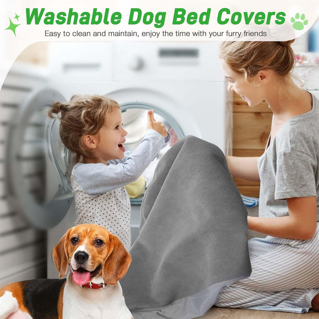 Dog Bed Covers Replacement Washable 100% Waterproof Soft Dog Bed Sheet Grey 2 Pack 42" x 28" L