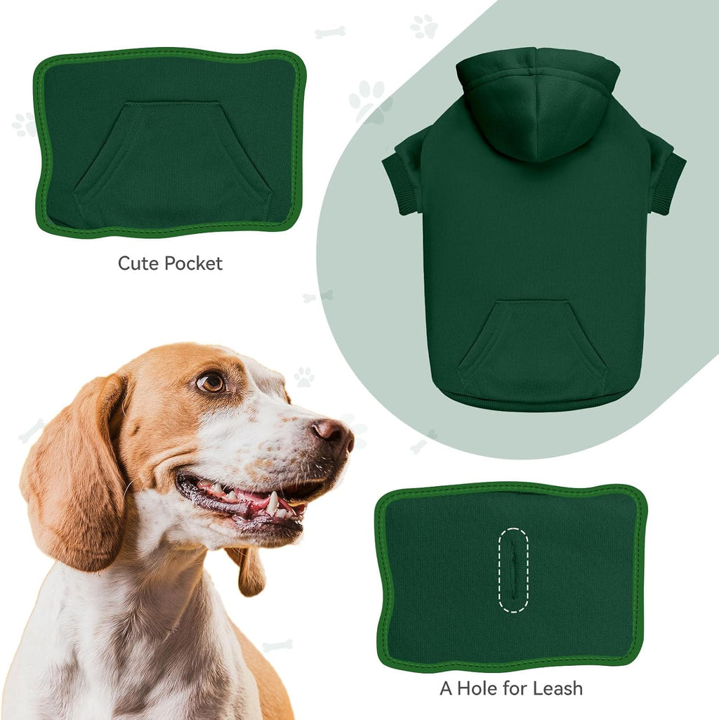 Dog Sweaters for Medium Dogs Dog Hoodie Pet Sweater Solid Soft Brushed Fleece Pet Clothes Hoodie Sweatshirt with Pocket(