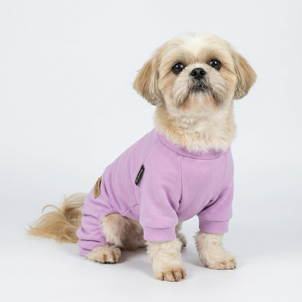 Fitwarm 2 Pack Lightweight Fleece Dog Pajamas, Warm Winter Dog Clothes for Small Dogs Boy Girl, Cozy Pet Onesie with Fee