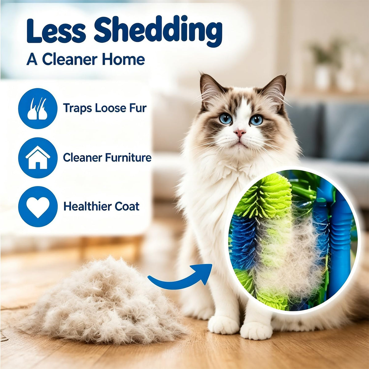 Cat Wash Grooming Station, Hair Catcher Grooming Tool with Sturdy Base, Cat Wash Grooming Station Toy, Help Cats Enjoy M