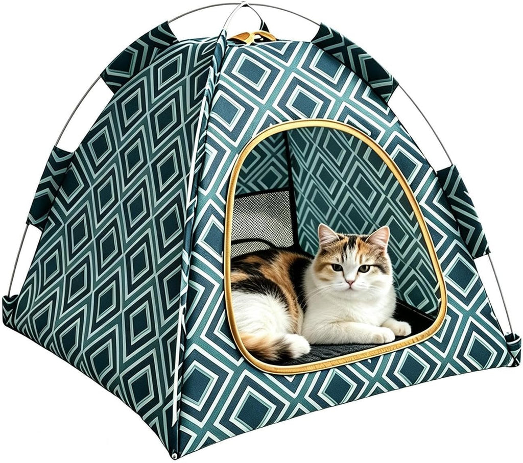 Portable Pet Tent 40x40x35cm Breathable Enclosed Cat House for Indoor