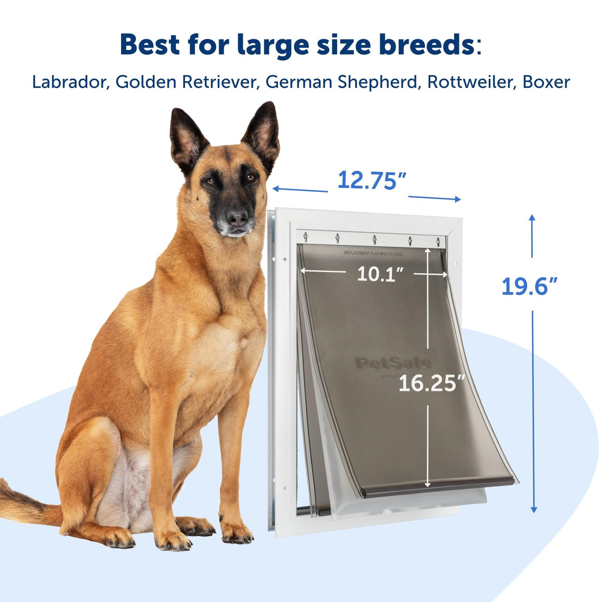 PetSafe Extreme Weather Aluminum Dog Door, 3-Flap Insulated, Large