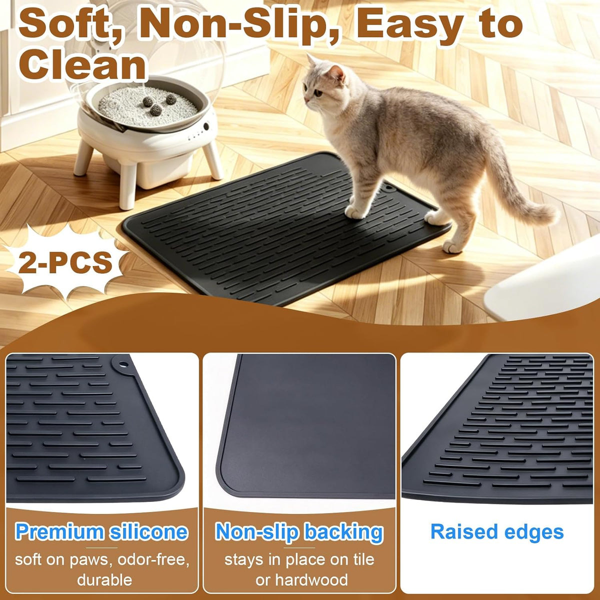 4+2 Set Waterproof Pad for Self Cleaning Litter Box, Leak-Proof & Non-Slip