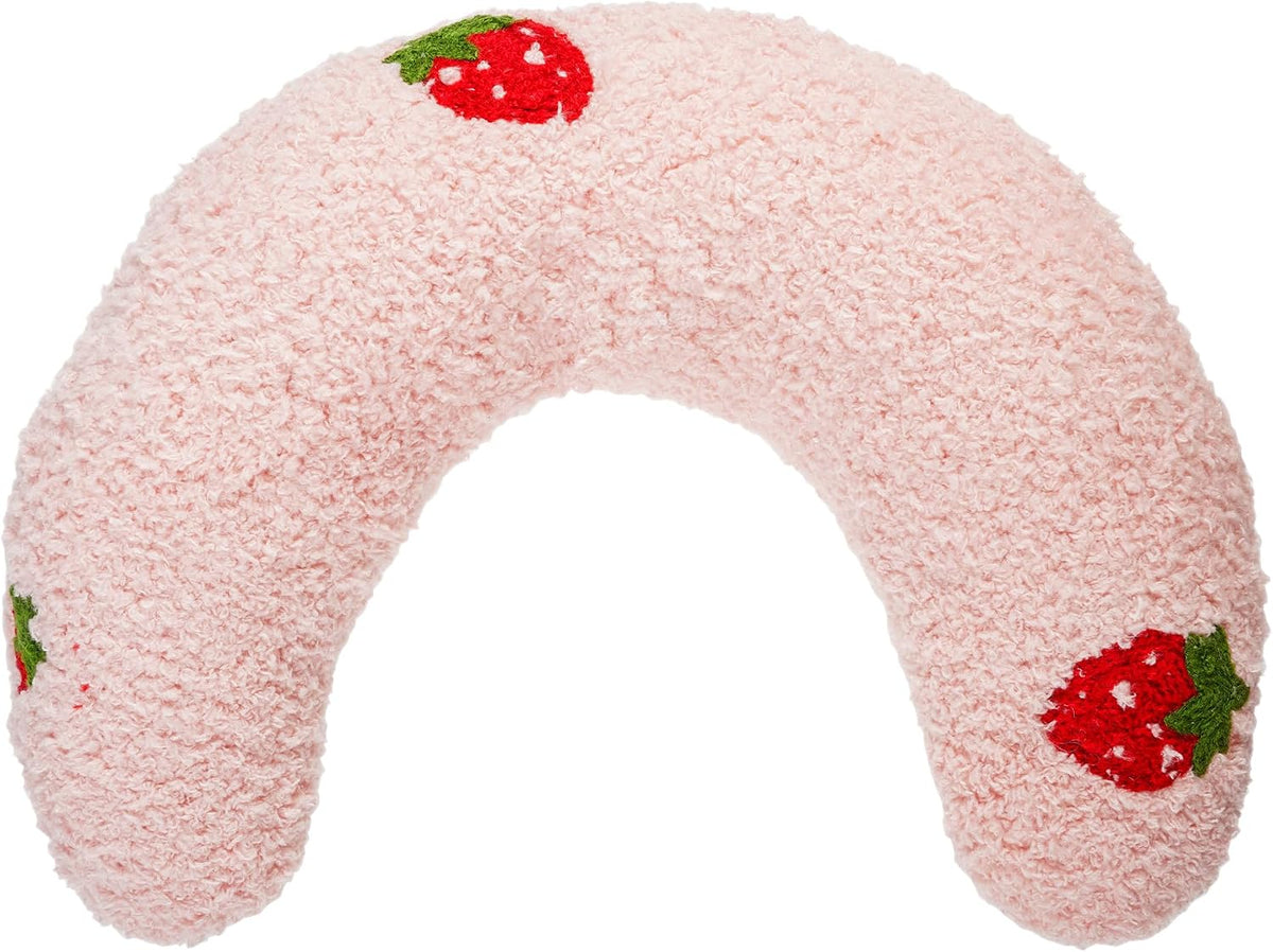 Cat Calming Pillow for Indoor Pet Soft Fluffy Neck Pillow(Pink, Strawberry)