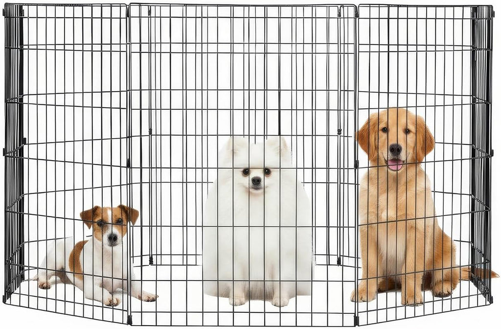 FDW | Dog Playpen | 24", 8 Panels | Heavy Duty Metal Pet Exercise Pen