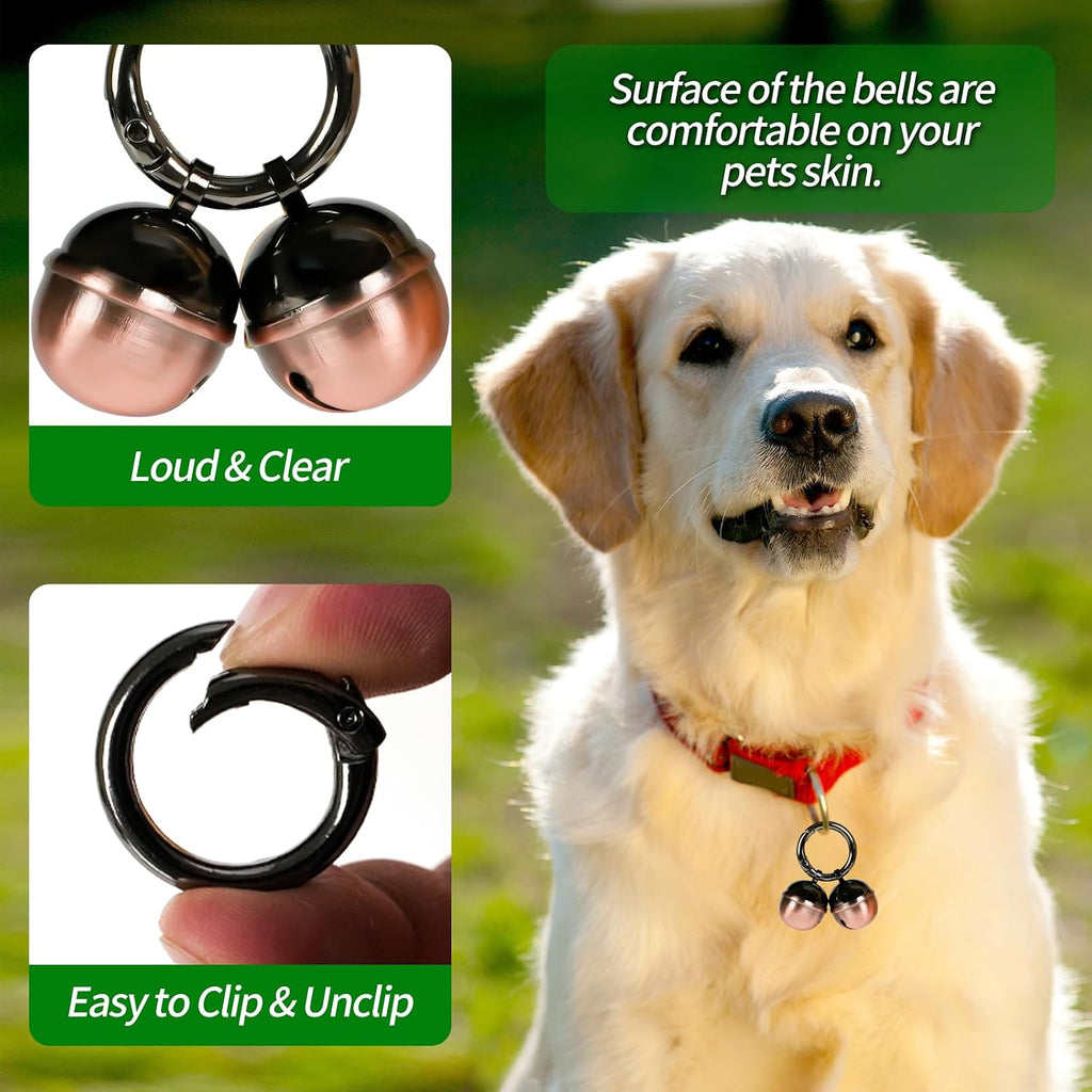 Bells for Dog Collars with Easy Clip Clasps, Suitable for Medium to Large Dogs, Extra Loud Pet Tracker, Durable Collar C