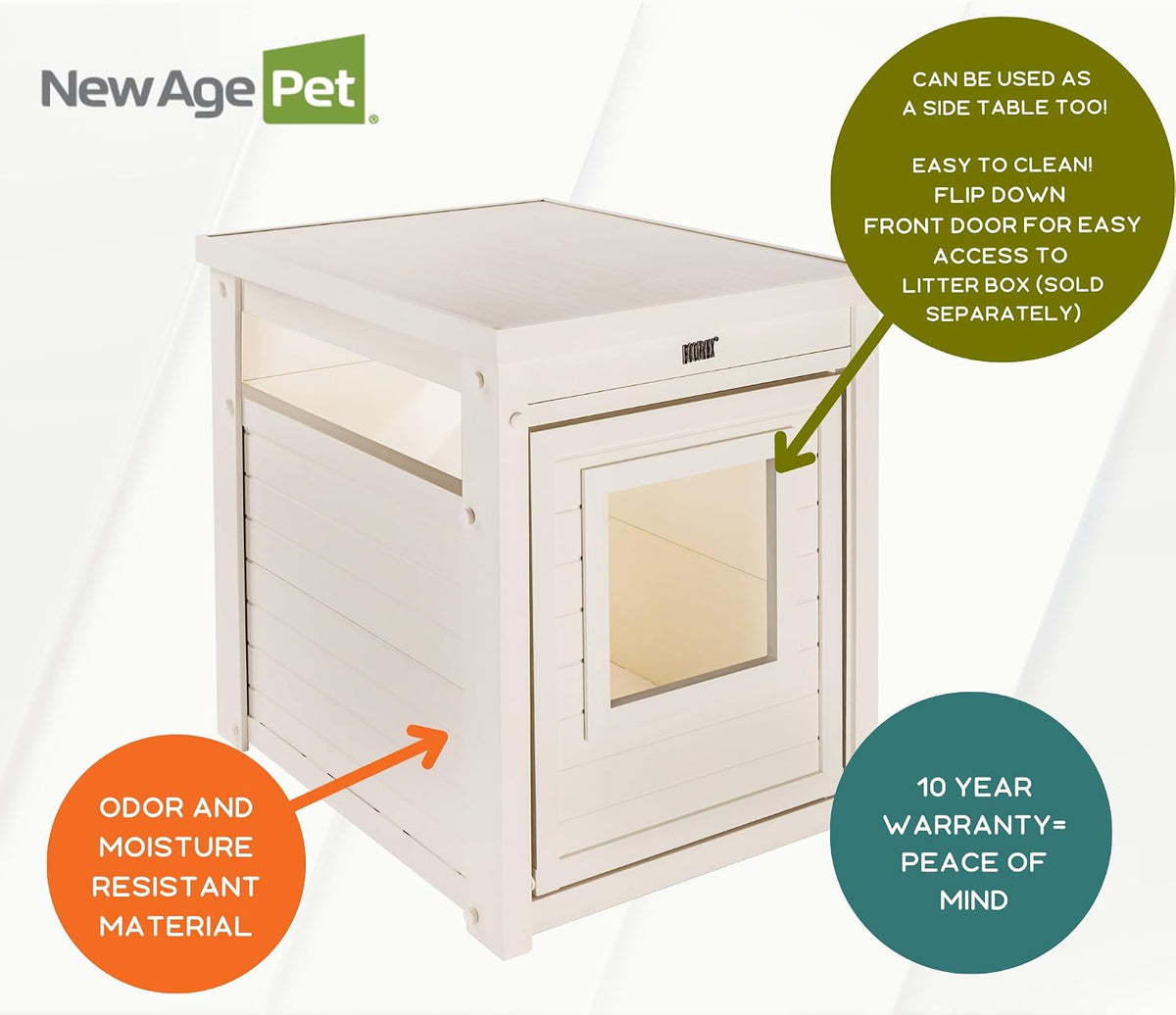 New Age Pet® ECOFLEX® Litter Loo® Enclosure, Standard, Antique White
