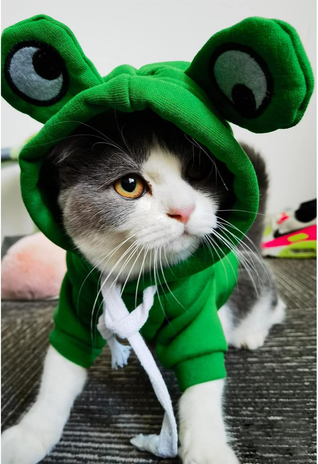 Dog Hoodie Basic Sweater Coat Cute - Frog Shape Warm Jacket Pet Cold Weather Clothes Outfit Outerwear for Cats Puppy Sma