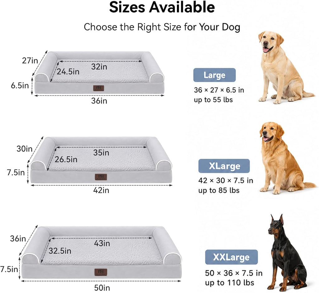 WESTERN HOME Orthopedic Dog Bed Washable Couch for Large Senior Dog 36"