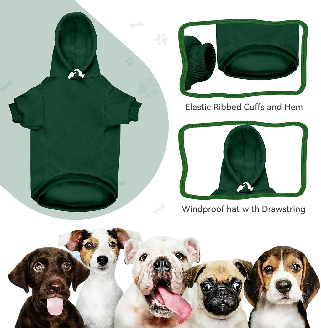 Dog Sweaters for Medium Dogs Dog Hoodie Pet Sweater Solid Soft Brushed Fleece Pet Clothes Hoodie Sweatshirt with Pocket(