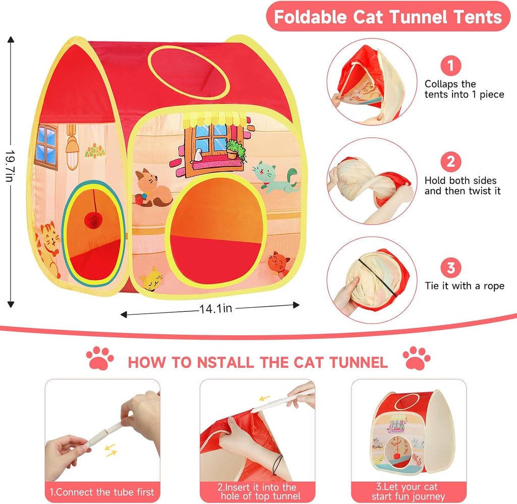 AILUKI 33PCS Cat Toys Variety Pack for Indoor Cats, Kitten Toys Cat Tunnel