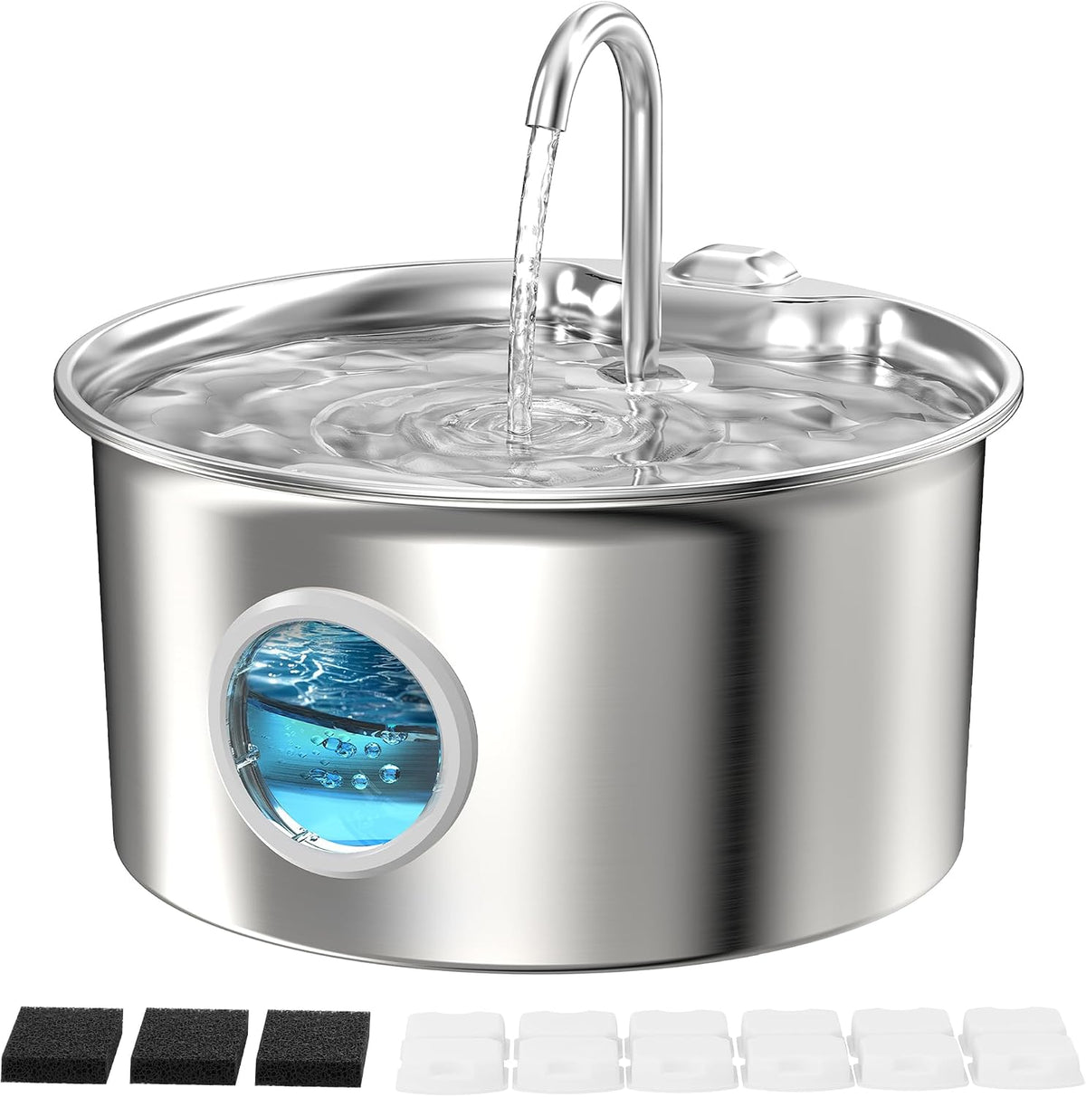Cat Water Fountain Stainless Steel: Cat Fountain for Drinking - 88oz/2.6L