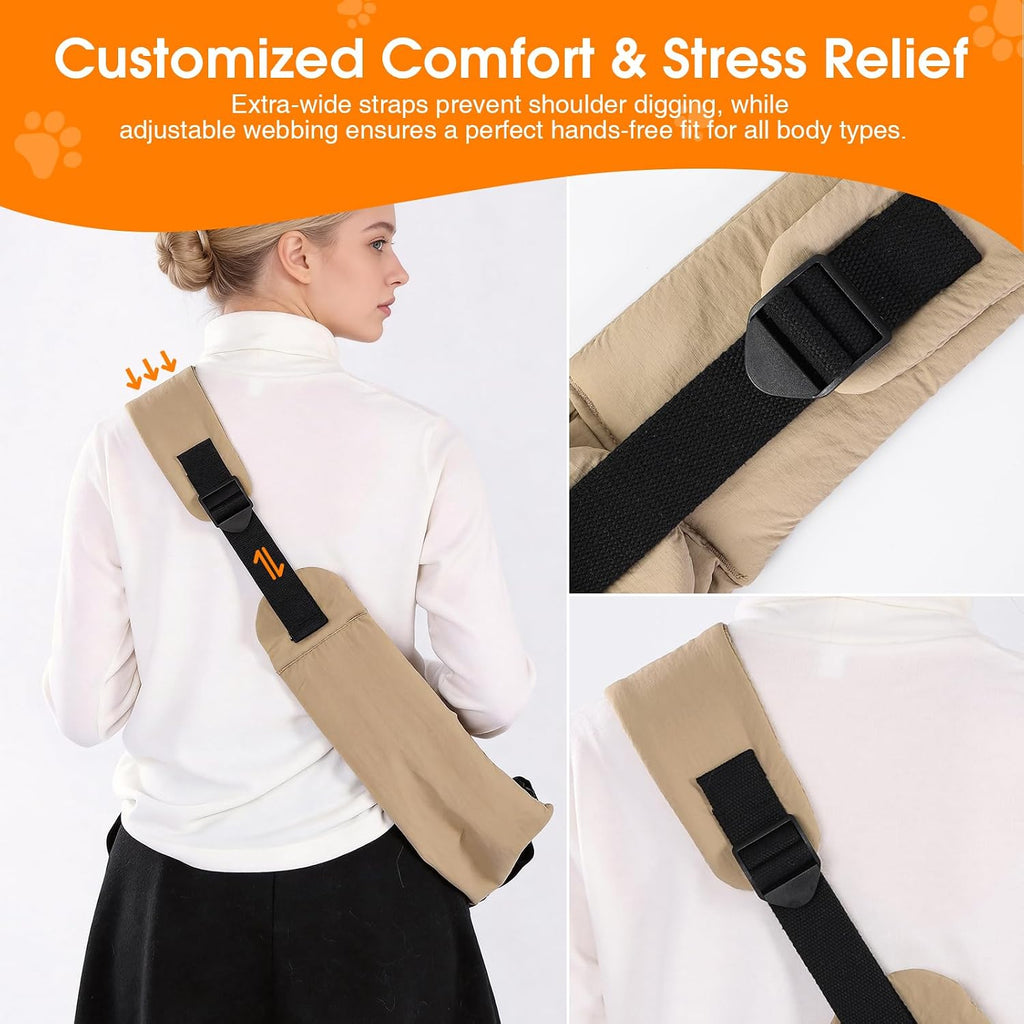 Dog Sling Carrier for Small Dogs & Cats 5-20 lbs, Adjustable Depth