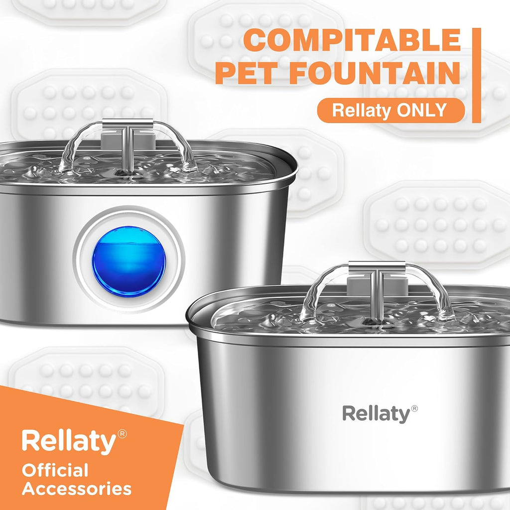 Rellaty Official Cat Water Fountain Filters Replacement & Pre-Filter Sponge