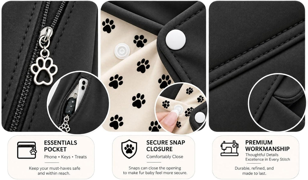 Afsana's Flair Soft Pet Sling Carrier for Small Dogs & Cats | Adjustable Crossbody Shoulder Bag with Safety Leash, Padde