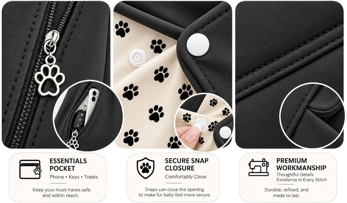 Afsana's Flair Soft Pet Sling Carrier for Small Dogs & Cats | Adjustable Crossbody Shoulder Bag with Safety Leash, Padde