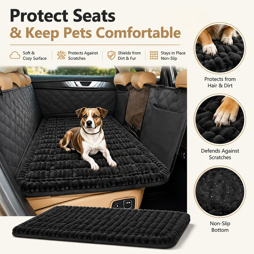 54"x25" Soft Dog Seat Cover Backseat Bed Mat Non-Slip Waterproof (Grey)