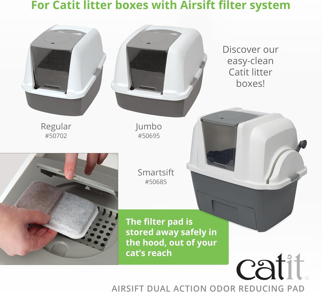Catit Airsift Dual Action Air Purifier Pad, 6 Pack