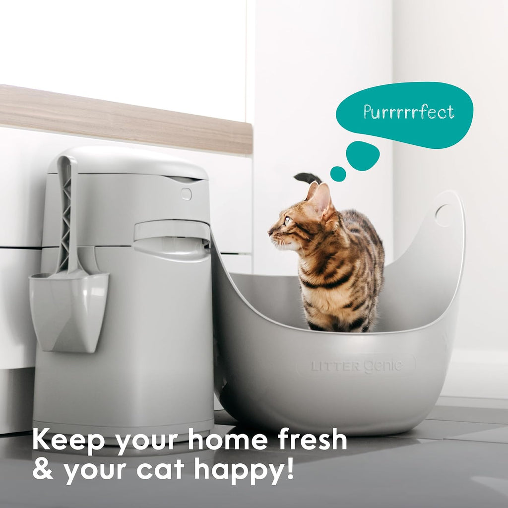 Bundle of Litter Genie Easy Roll Pail & Refill | Cat Litter Box Waste Disposal System for Odor Control with 2 Long Lasti