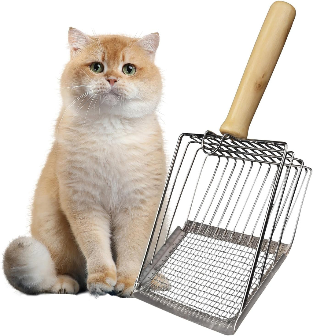 Cat Litter Scoop,Premium Kitty Shovel with Hook and Hole,Durable Heavy Duty