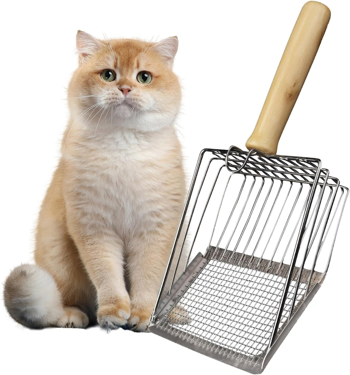 Cat Litter Scoop,Premium Kitty Shovel with Hook and Hole,Durable Heavy Duty