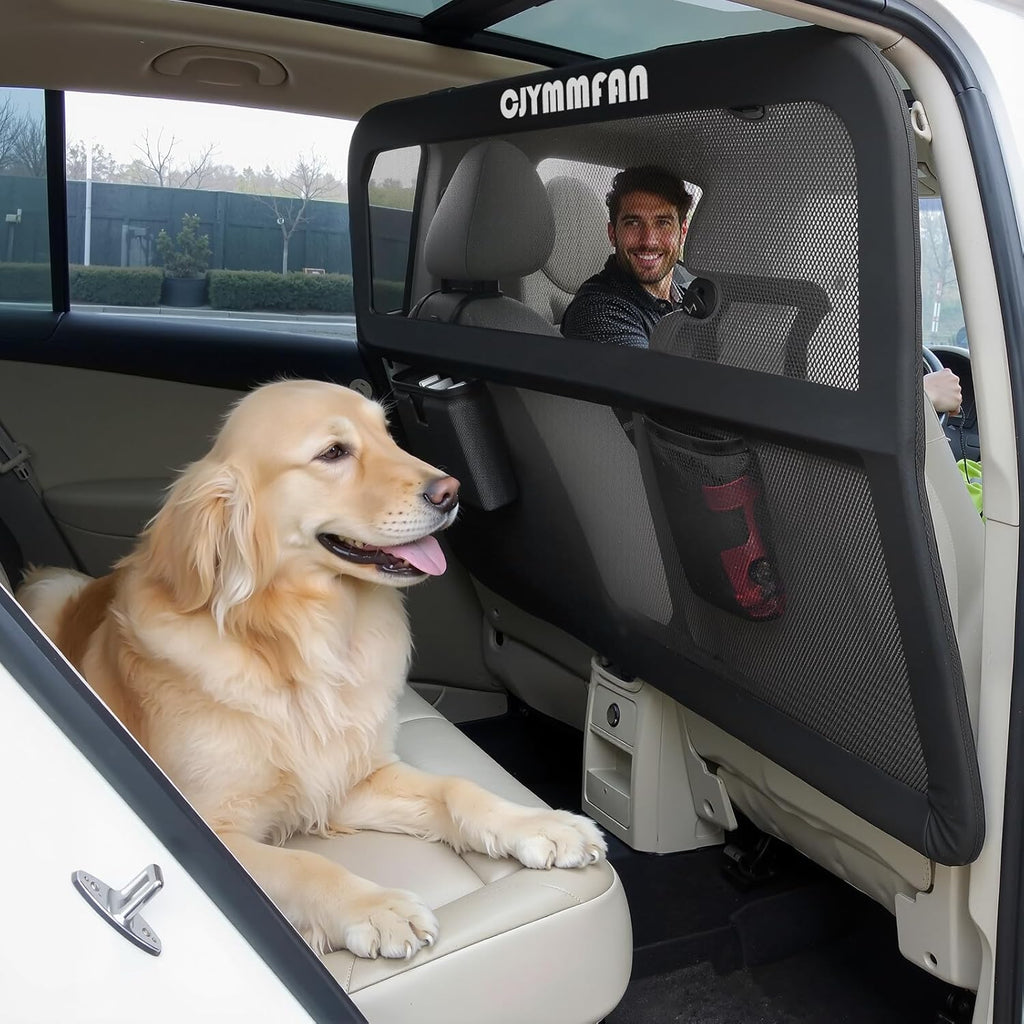 Dog Barrier for Car Back Seat & Cargo Area with Wider Coverage, Universal Fit for Car, SUV & Truck, Dog Car Divider with
