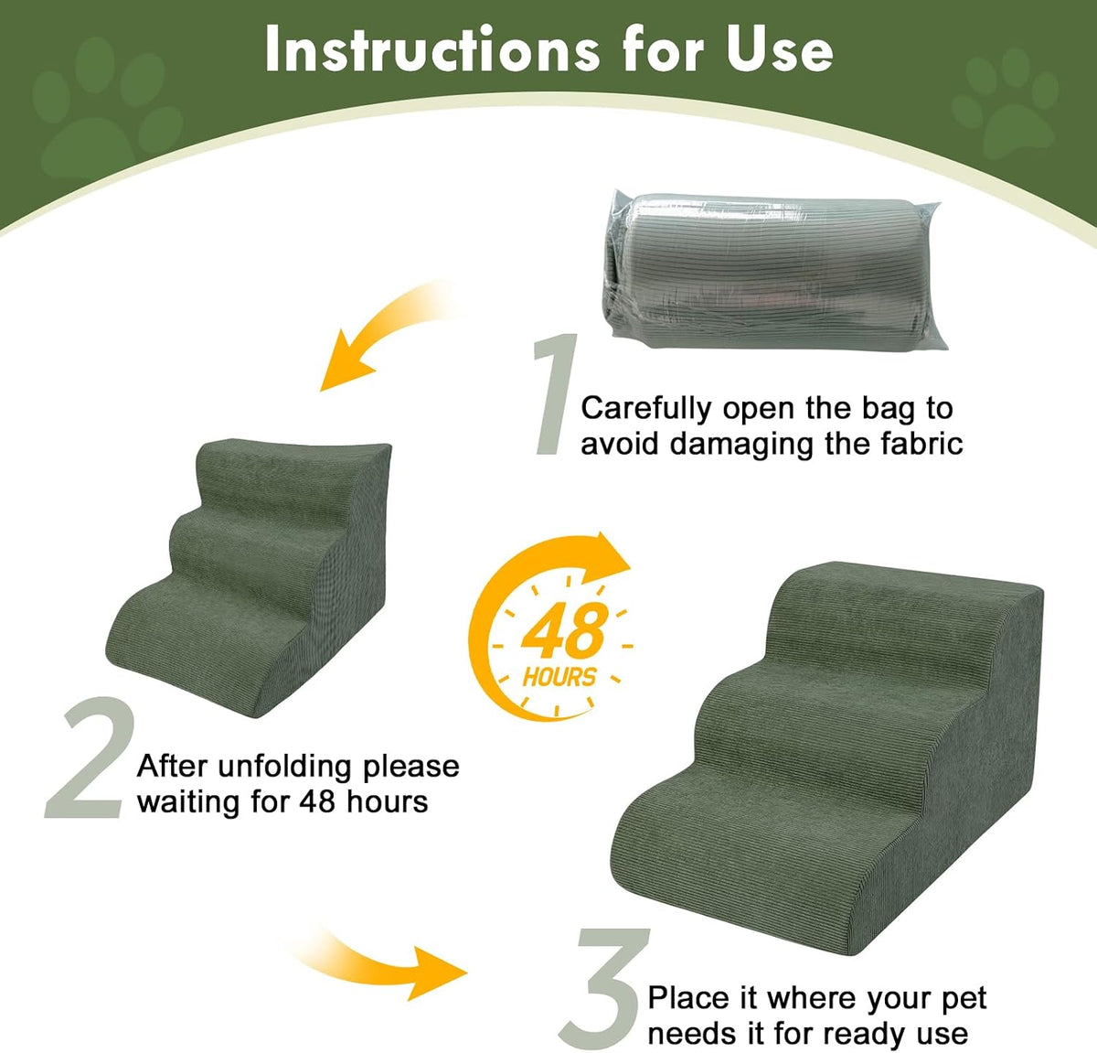 Dog Stairs for Large Dogs 18", Extra Wide Pet Ramp for Bed Couch