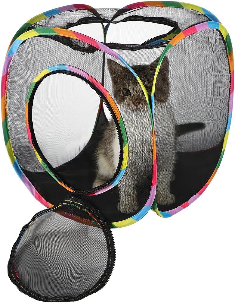 Mesh Cat Play Tunnel 34’’ Collapsible Pet Play Tube Cat Playground