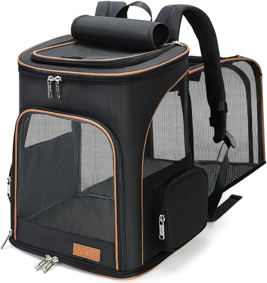 Lekereise Pet Carrier Backpack Expandable Cat Backpack Carrier for Small Dogs Large Cats Puppies, Dog Backpack Carrier f