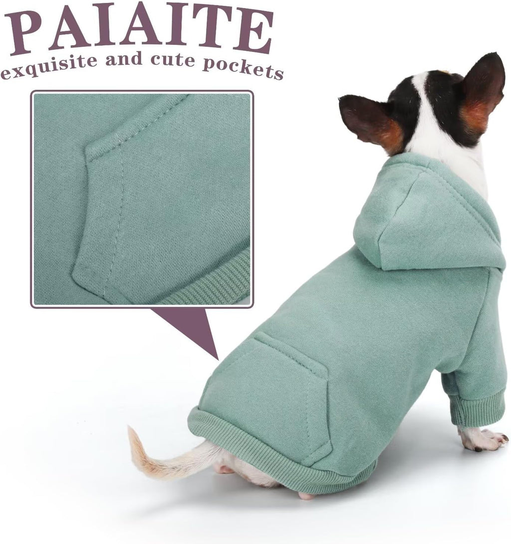 Small Dog Hoodie Sweater: Winter Sweatshirt Pet Coat with Pockets, Hat & Leash Hole for Puppy Doggie Chihuahua, Small-Me