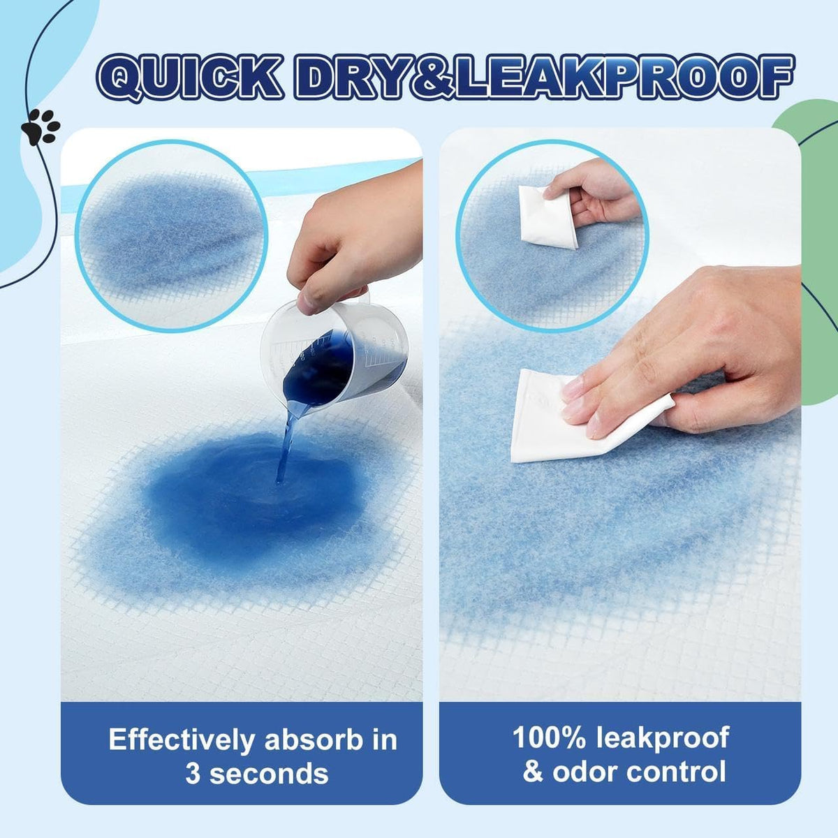 Puppy Pads XL 100 Count, Dog Pee Pads Extra Large, 34"x28" Pee Pads for Dogs, X-Large Disposable Dog Training Pads Super