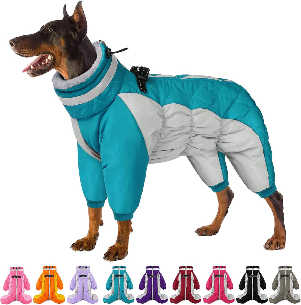 Full Body Dog Jacket Waterproof Dog Coat with Legs for Large Dogs
