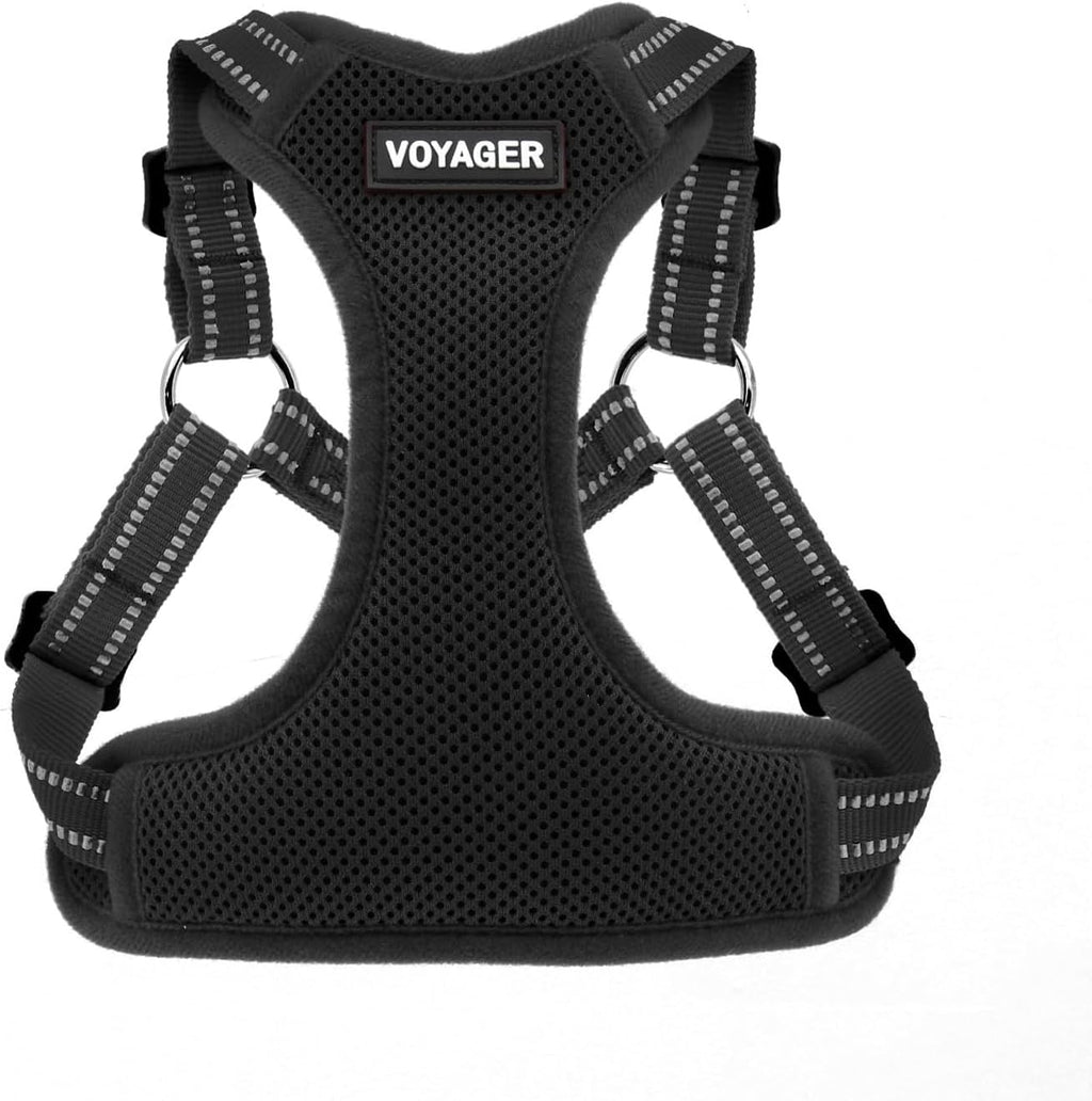 Voyager Step-in Flex Adjustable Dog Harness - Black, Small