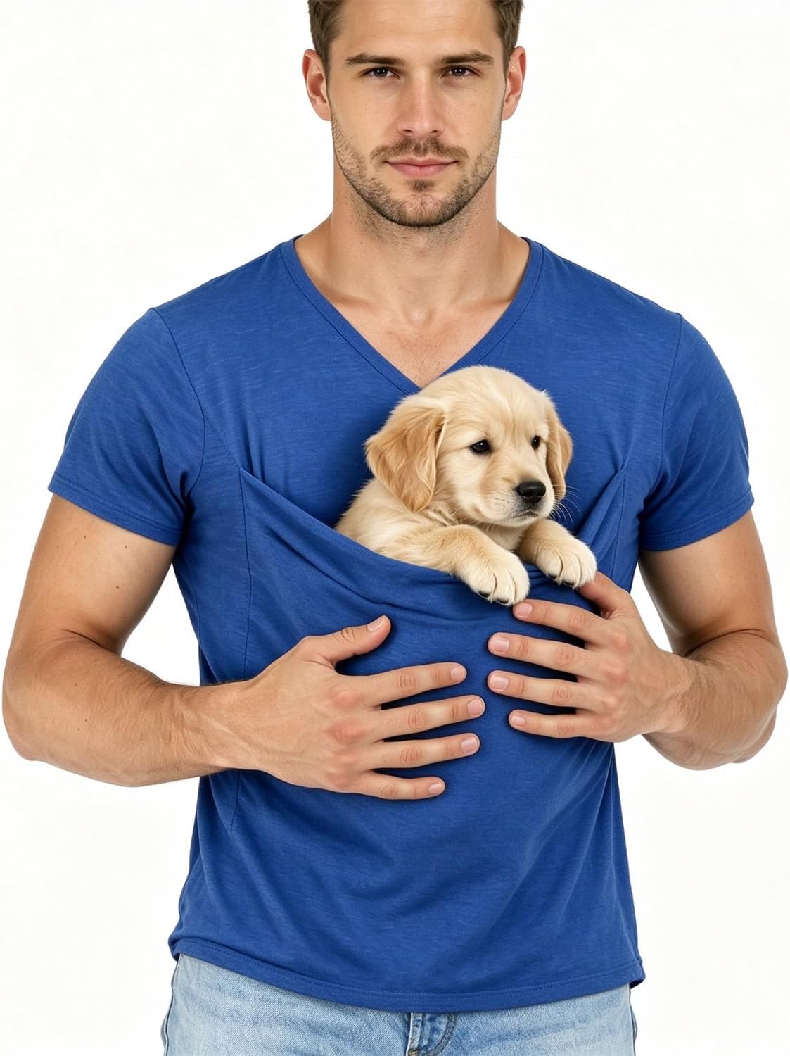 Pet Pouch Shirt for Small Dogs&Cats,Hands-Free Carrier with Kangaroo Pouch