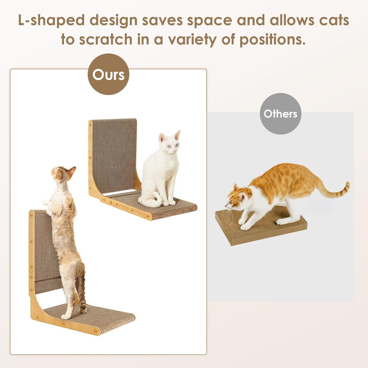 EHEYCIGA 2-Pack Cat Scratcher, 25.6 Vertical Indoor Cardboard Scratch Pad