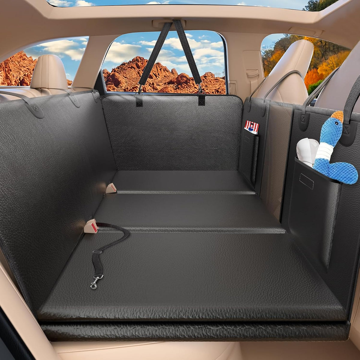 Hard Bottom Dog Car Seat Cover for Back Seat, Back Seat Extender