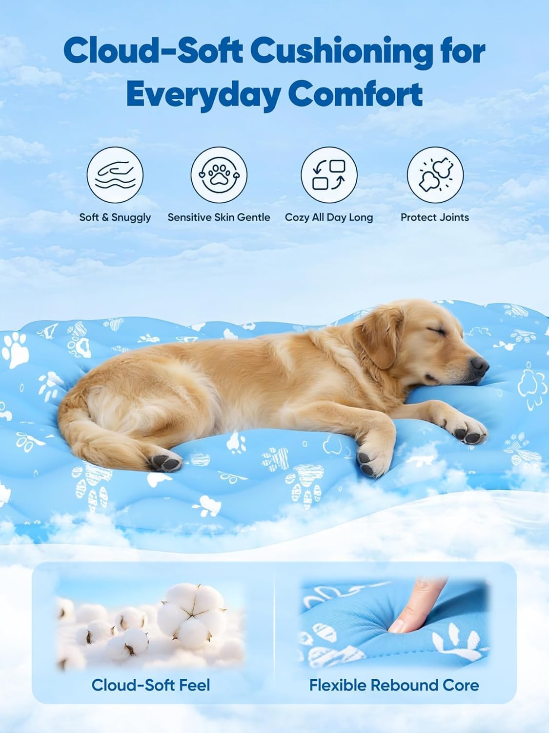 44x32in Dog Cooling Mat with One-Way Moisture & Arc-Chill 3.0