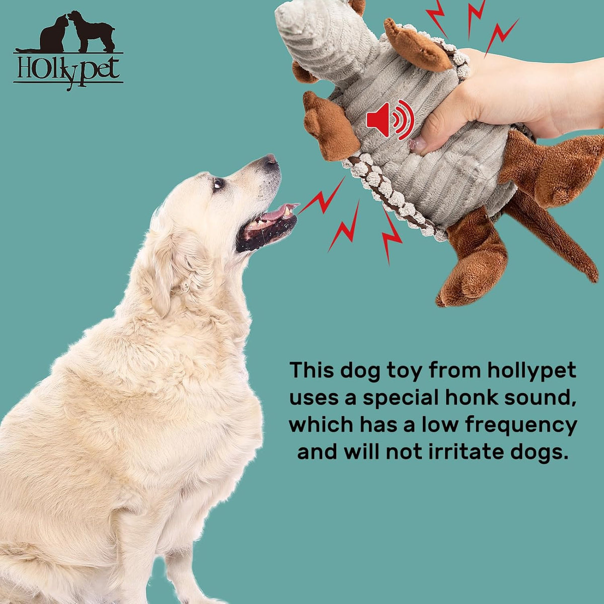 Hollypet Armadillo Squeaky Dog Toys for Small Medium Large Dogs, 8"